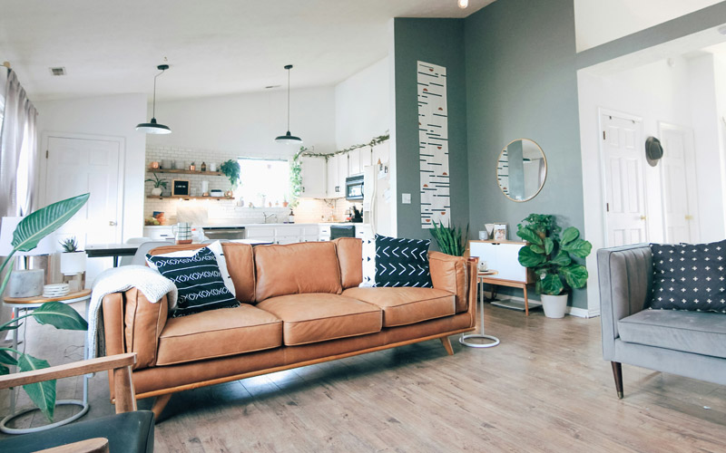 light and clean living room